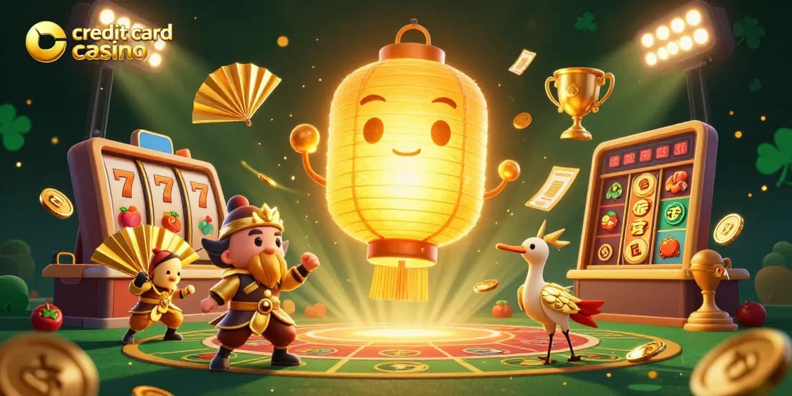 Experience the thrill of a credit card casino with vibrant characters and casino game elements.