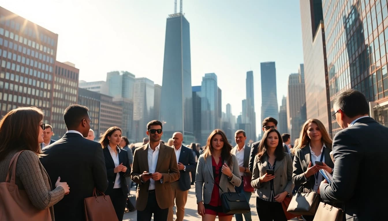 Explore Chicago jobs through a vibrant networking scene in a bustling city.