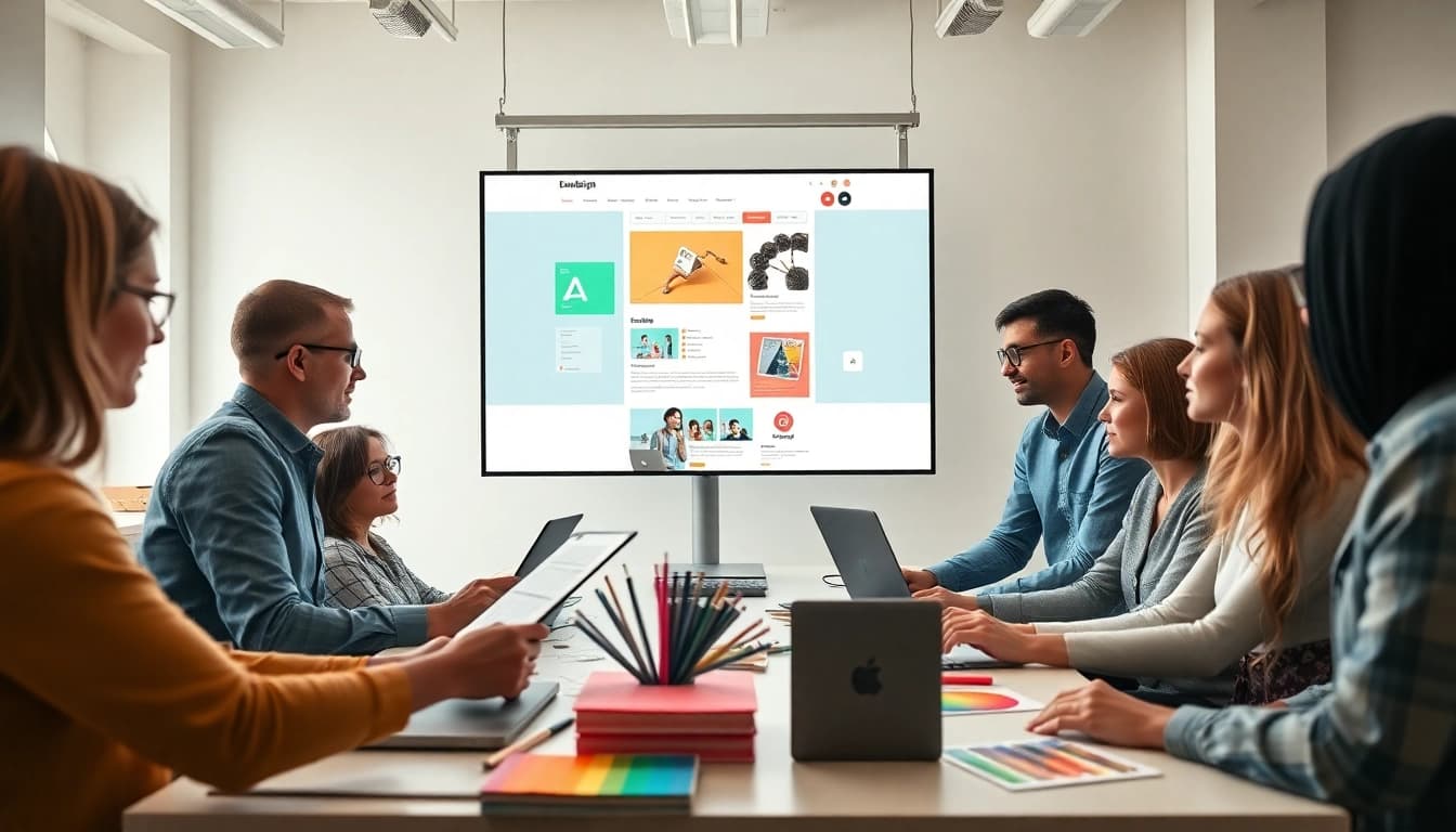 Webflow Agentur team brainstorming new web design ideas for clients.