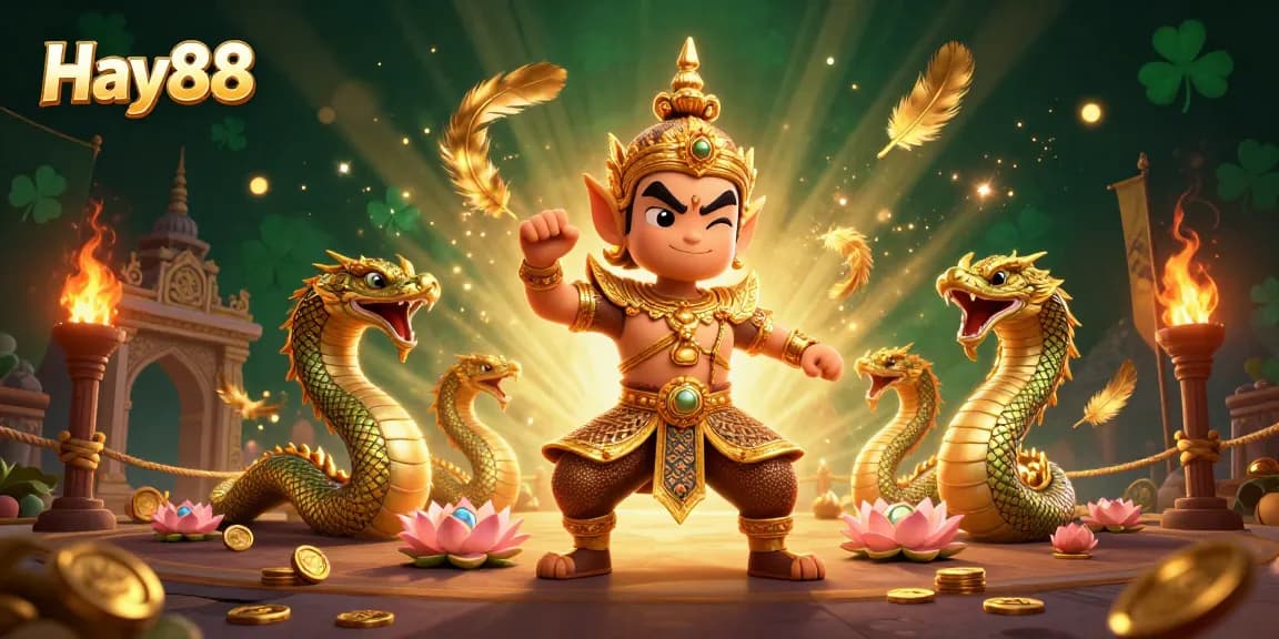 Experience thrilling gaming action at Hay88 with vibrant 3D characters and dynamic casino elements.