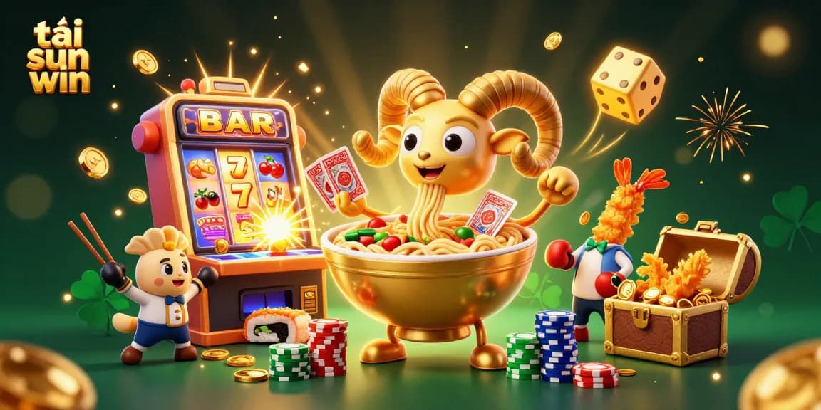 Play and win big with tải sun win in this vibrant 3D casino scene full of exciting game elements.