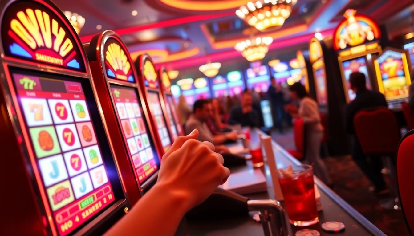 Mainan mesin Slot77 yang menarik perhatian di kasino dengan warna cerah