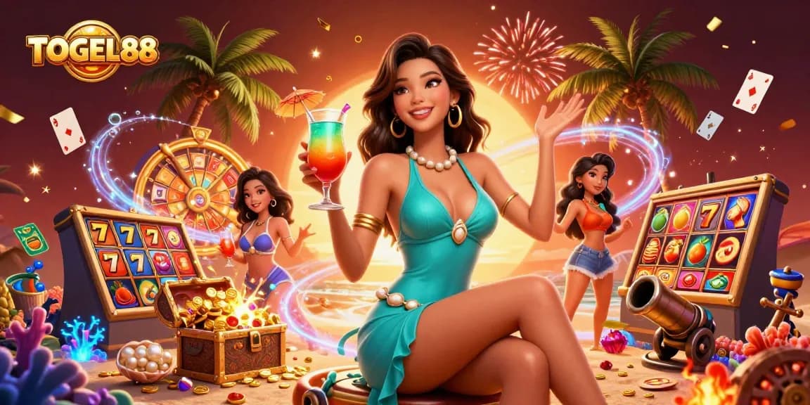 Experience TOGEL88's thrilling gaming world with stunning 3D elements celebrating casino excitement.