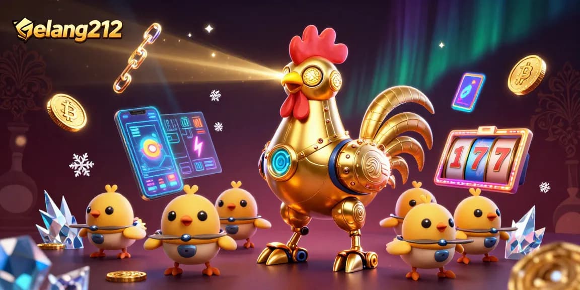 Engage in winning gameplay strategies with elang212 in a vibrant 3D casino scene featuring futuristic elements.