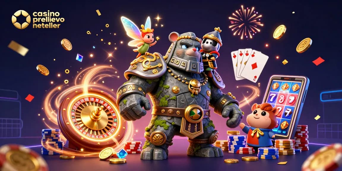 Gioca nei casinò con prelievo immediato Neteller mentre il golem guardiano e la fatina creano magie scintillanti.