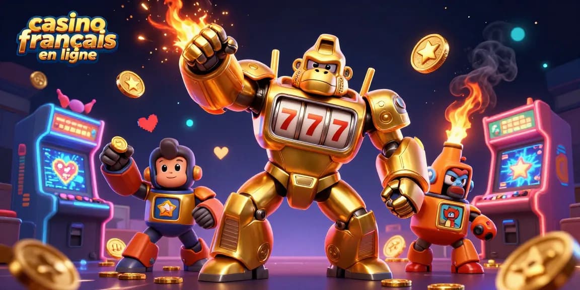 Jouez à des jeux captivants sur un casino français en ligne avec une illustration 3D dynamique.
