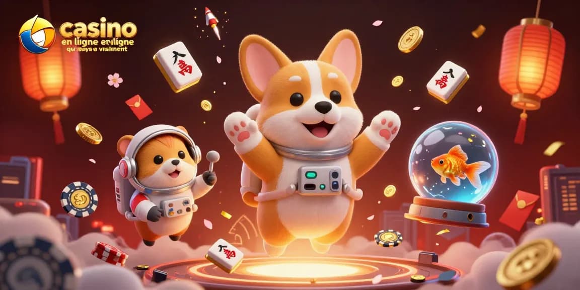 Jeux passionnants sur un casino en ligne qui paye vraiment avec un corgi astronaute dans un cadre ludique.