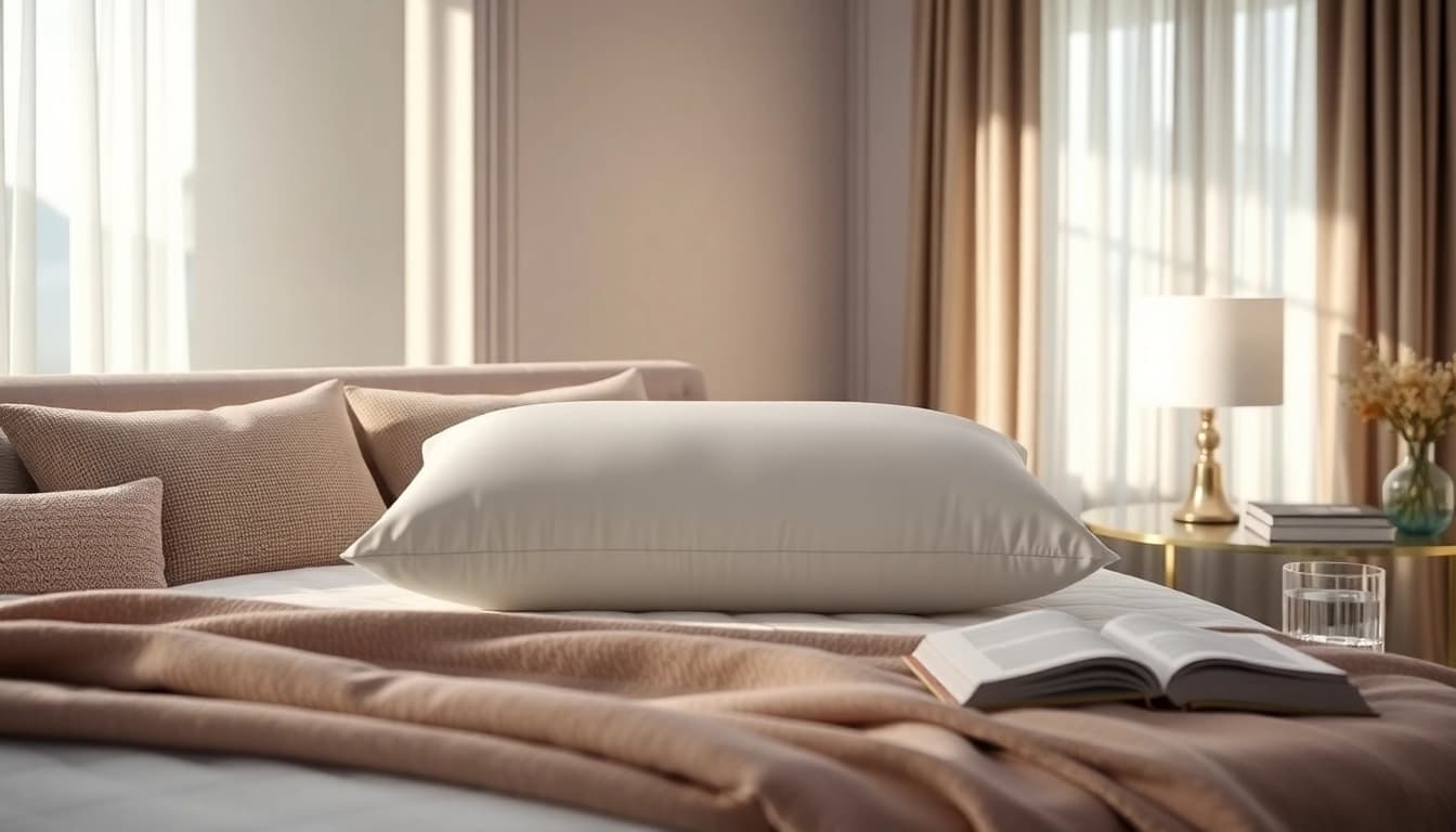 Enhance your sleep experience with the tempurpedic breeze pro pillow on a beautifully set bed.