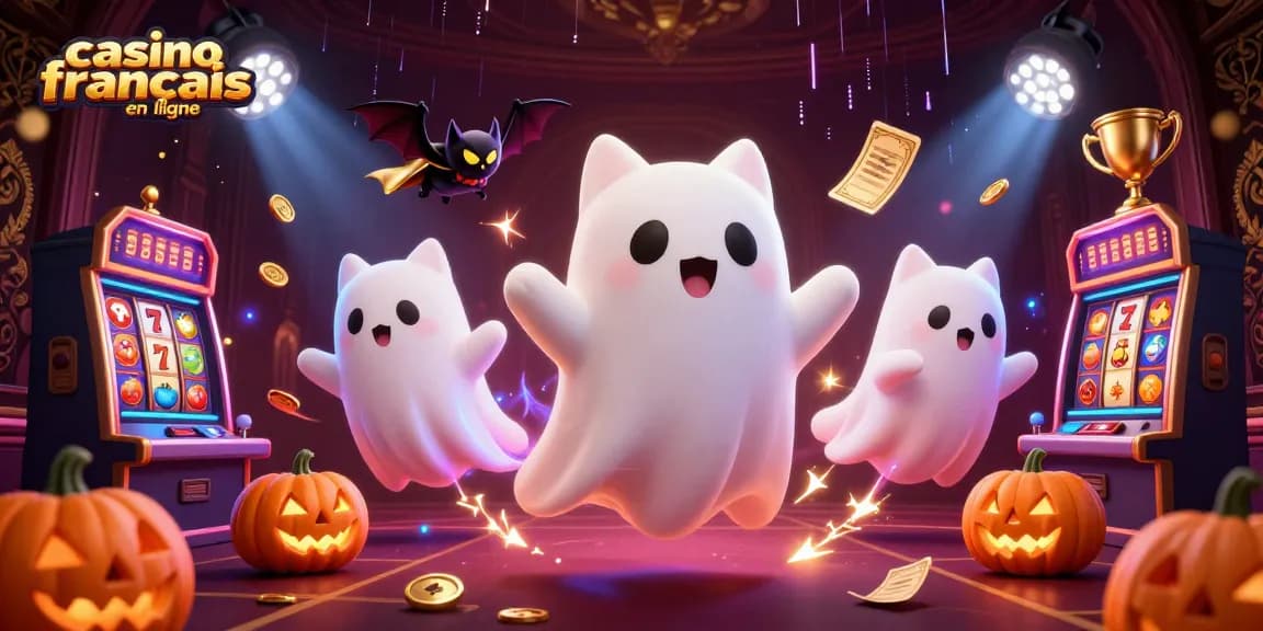 Amusez-vous avec un casino français en ligne entouré de personnages de jeux et d'éléments de casino animés