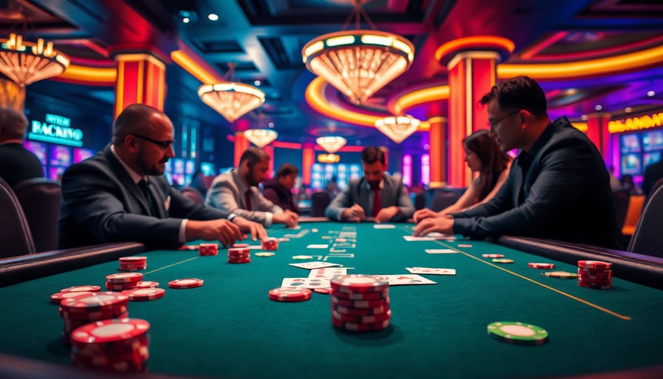 Main event in dewalive alternatif dengan suasana mengasyikkan di kasino yang modern.