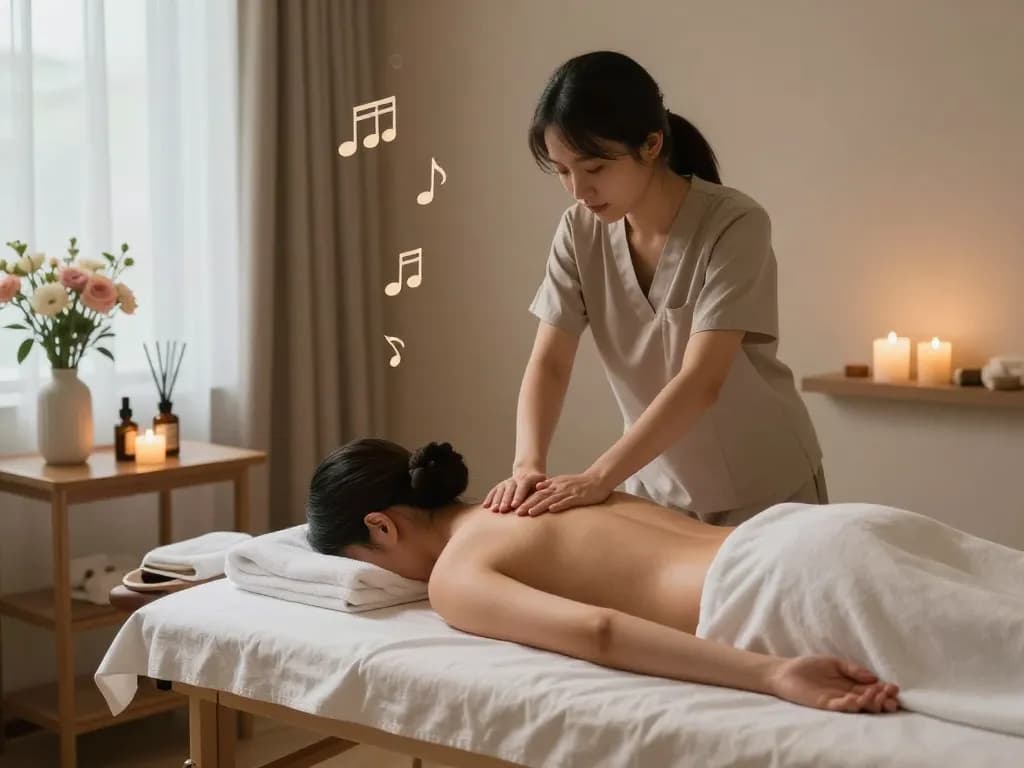 현대 스파에서의 마포스웨디시 마사지 요법의 편안한 장면.