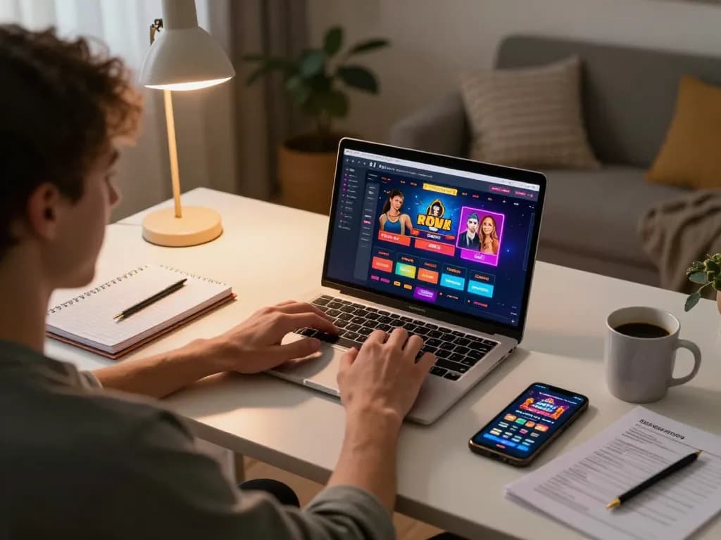 Engaging gameplay at casinò online italiani non aams with a user focused on a dynamic interface, surrounded by strategy notes.