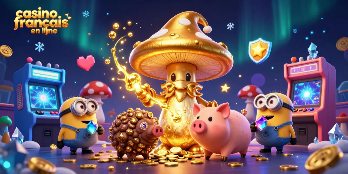 Jouez dans un casino français en ligne immersif avec des personnages de jeux animés d'une illustration 3D.
