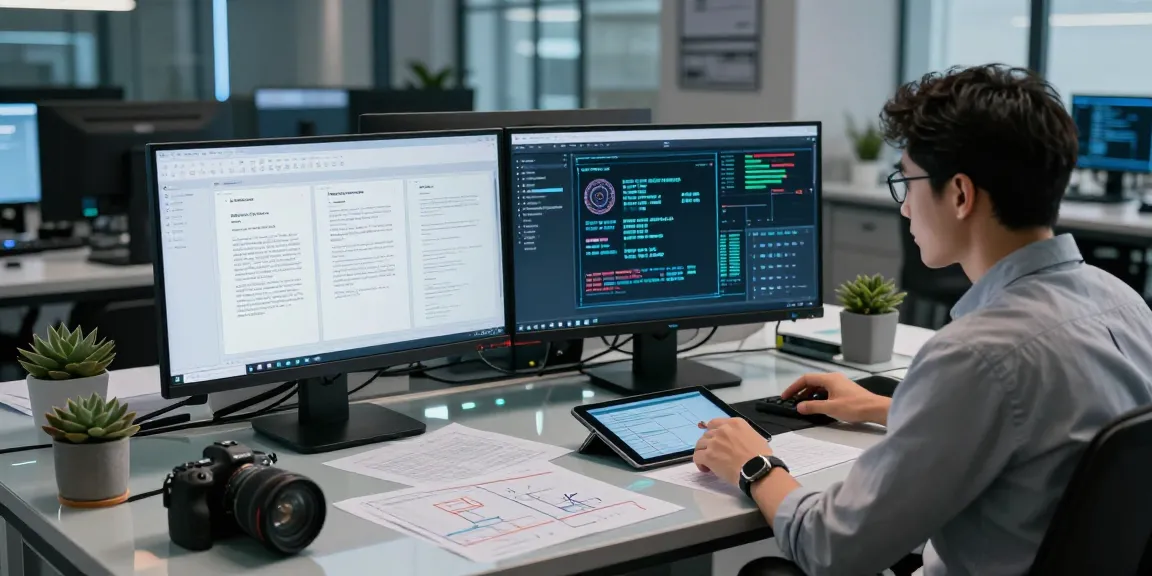 Data scientists detect fraud in PDF documents using AI technology in a high-tech lab.