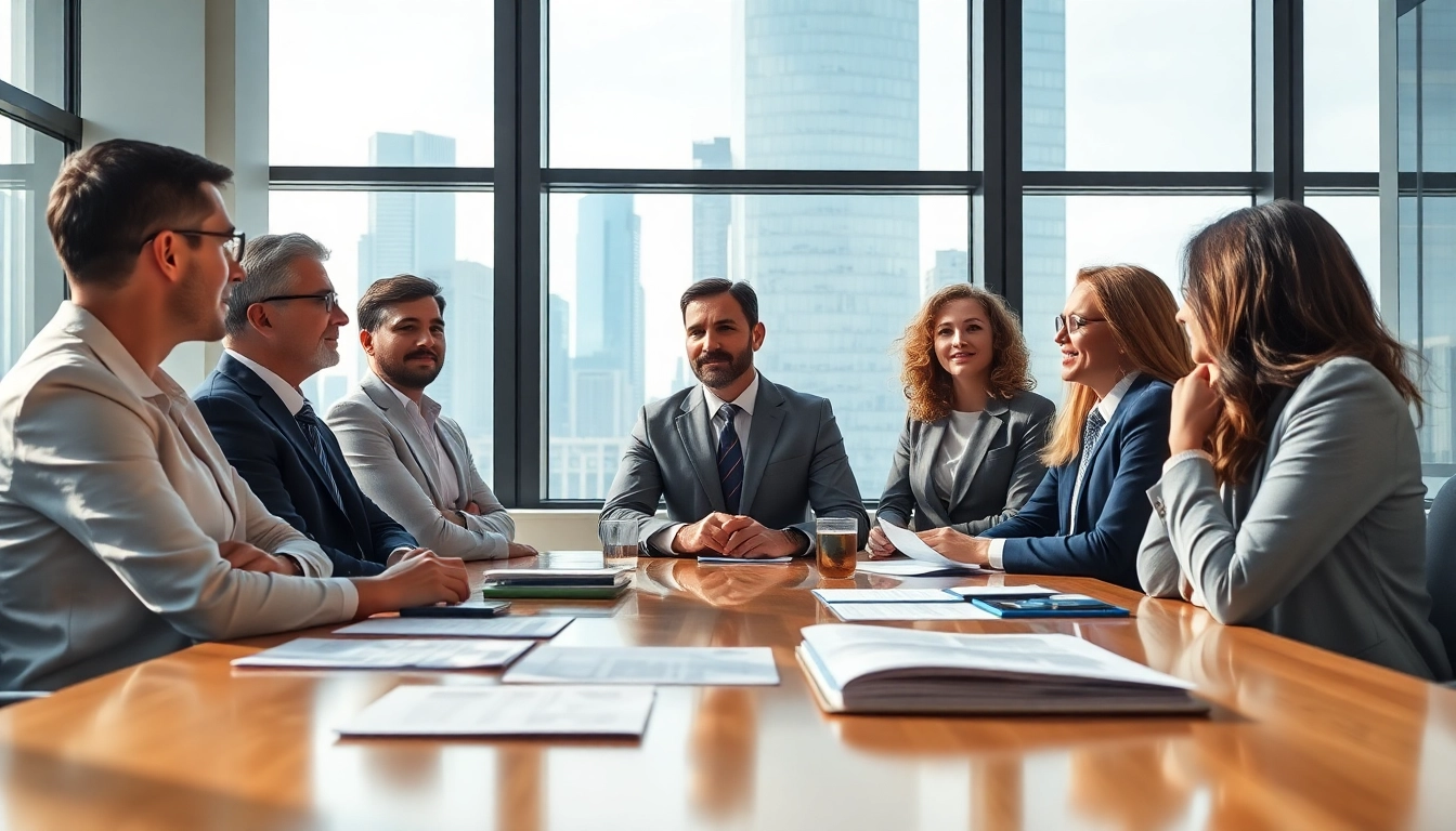 Leaders engaging in a discussion about Corporate Ethics in a modern office, highlighting ethical practices.