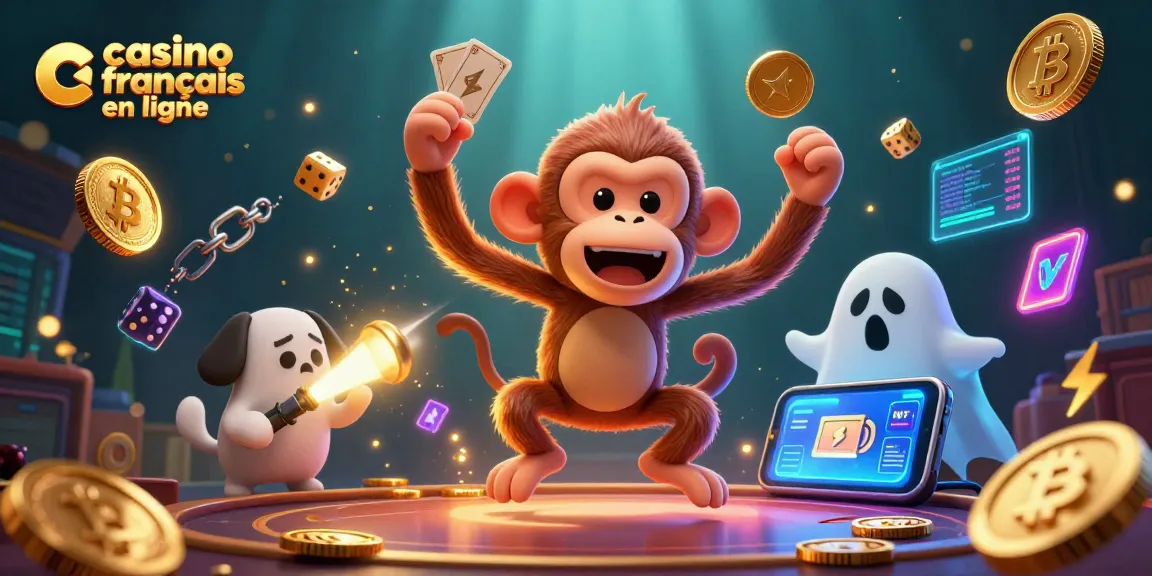 Jouer sur un casino français en ligne avec un esprit poltergeist singe et un chiot chasseur de fantômes.