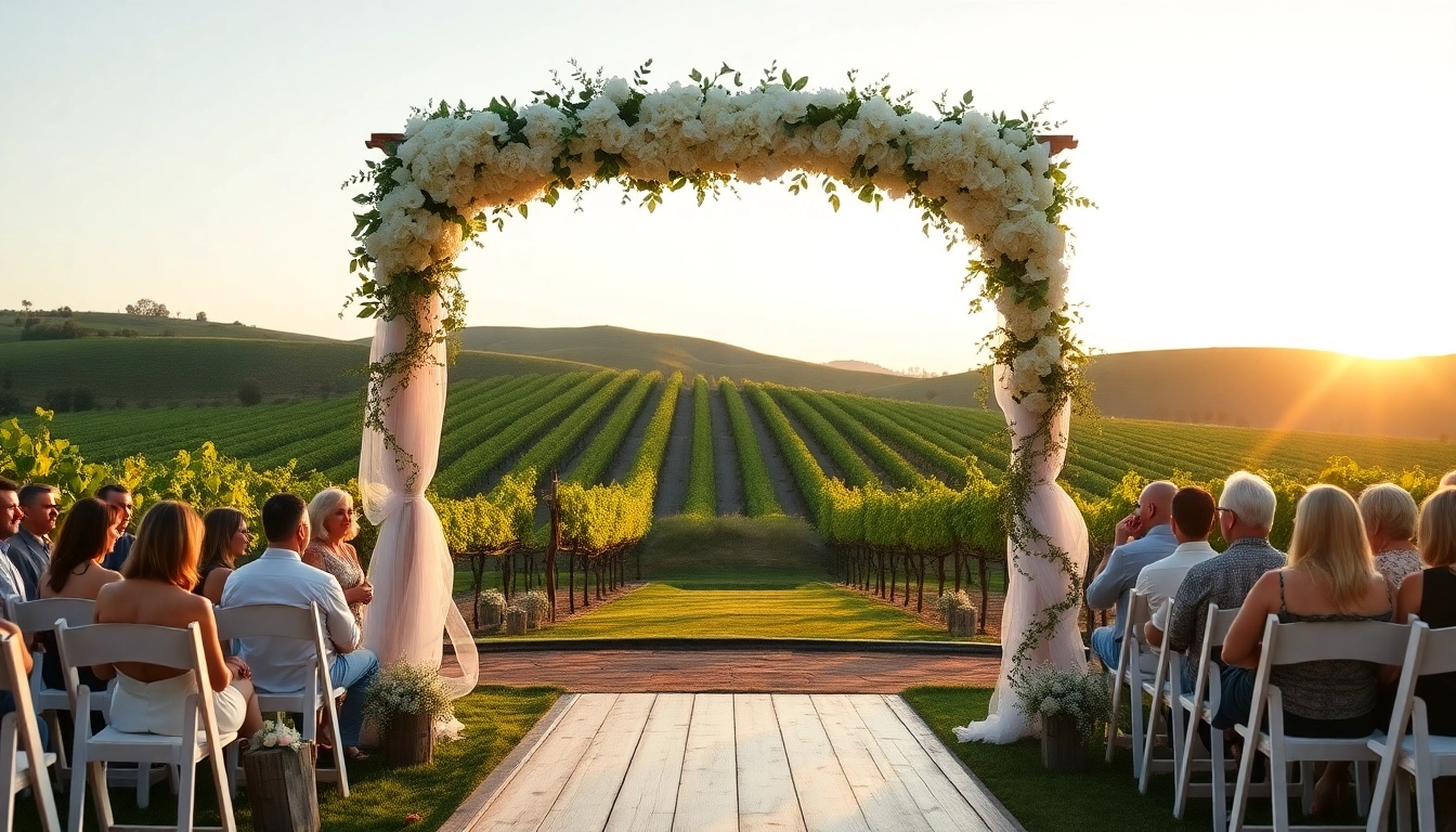 Capture the beauty of Clarksburg, CA weddings with a stunning outdoor scene adorned with floral decorations.