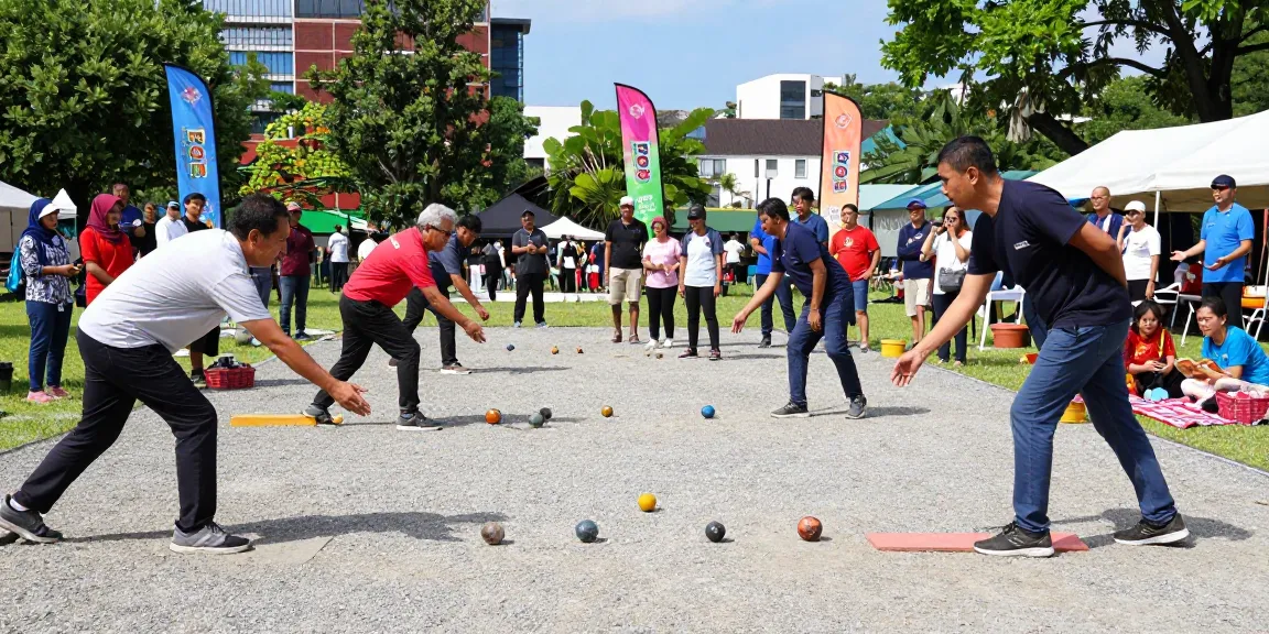 Turnamen petanque di taman kota oleh FOPI Kota Gorontalo, menunjukkan semangat komunitas.