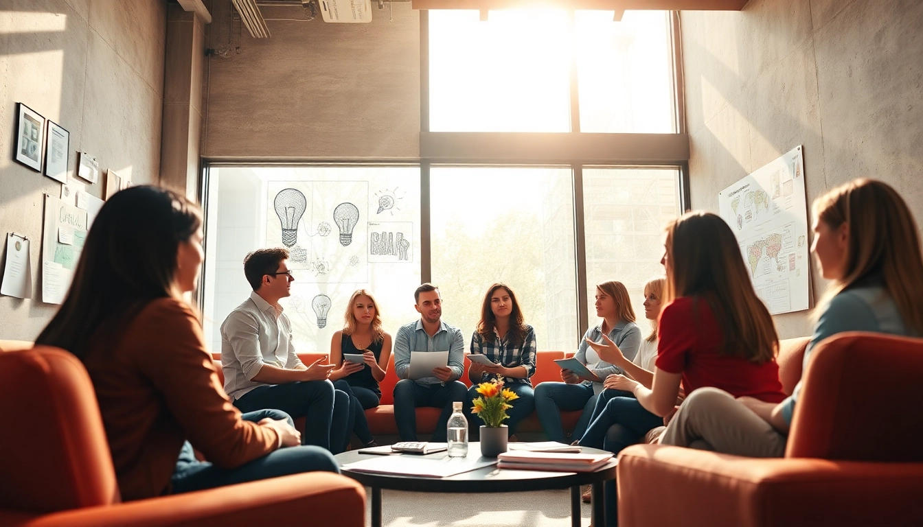 Engage in creative concept development during a brainstorming session with diverse professionals.