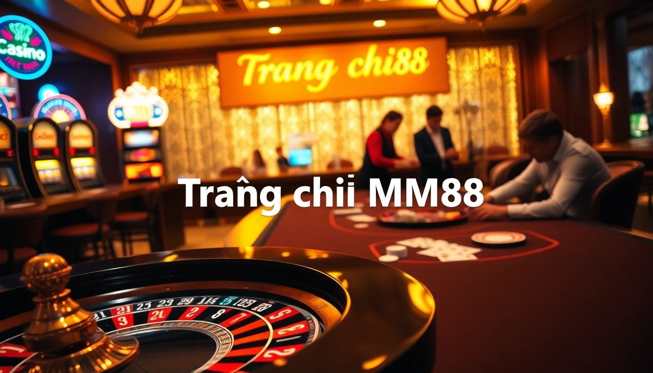 Experience the thrill at Trang chủ MM88 with vivid casino tables and players betting on exciting games.