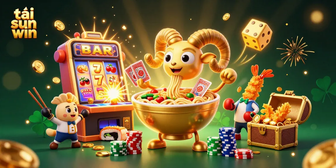 Play and win big with tải sun win in this vibrant 3D casino scene full of exciting game elements.