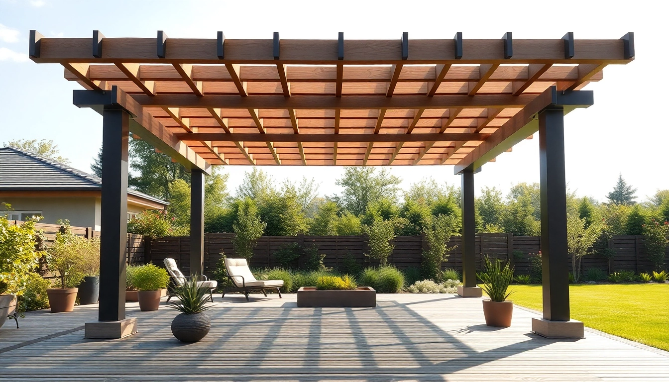 Gestalten Sie Ihre Terrasse mit einer hochwertigen Terrassenueberdachung Ungarn in einem modernen Garten.