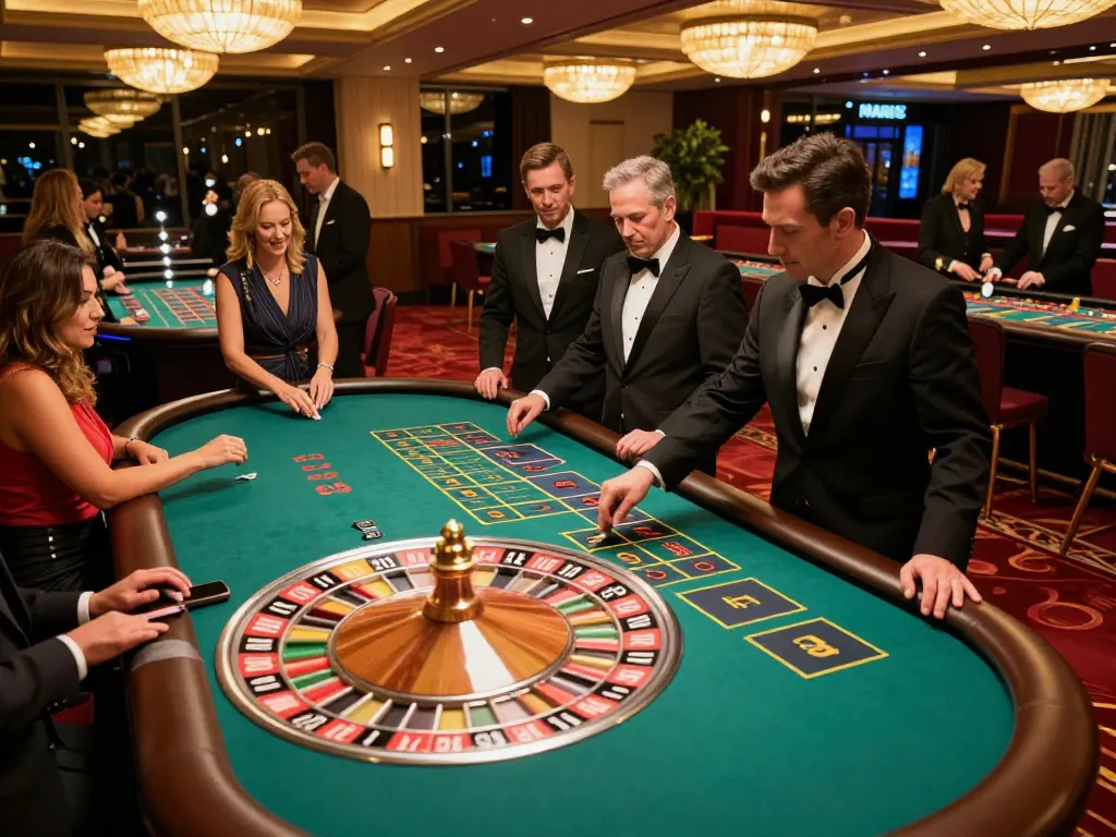 Engage with shbet link mới at a vibrant roulette table in an upscale casino.