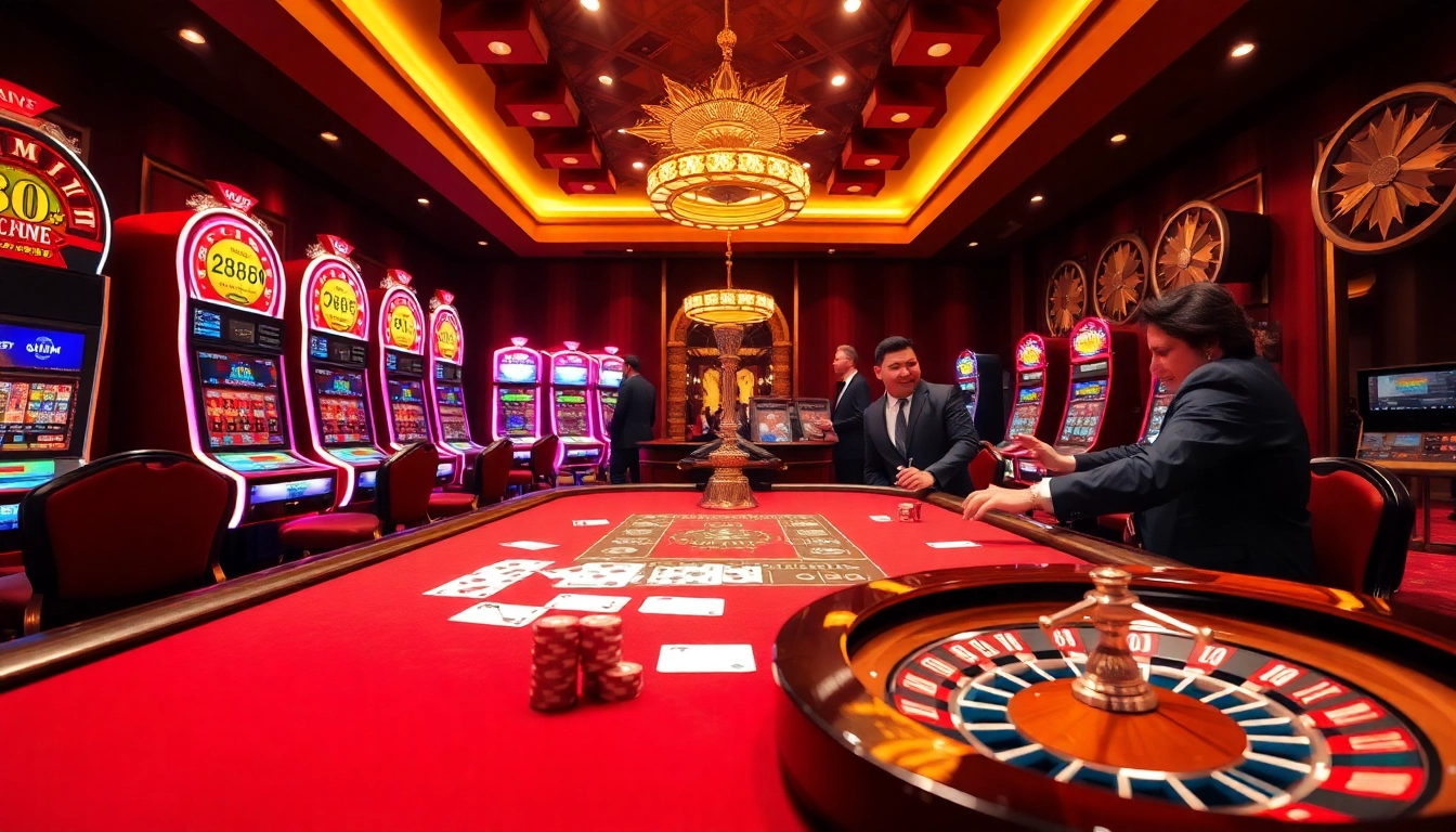 Experience the excitement at nhà cái cm88 with a vibrant casino table full of action.