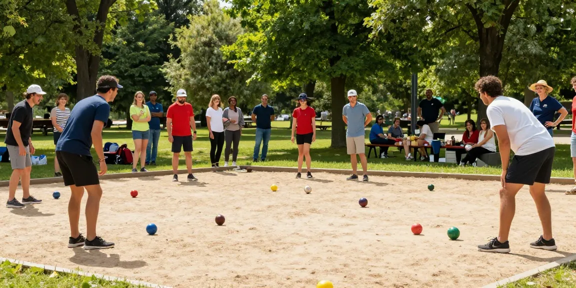FOPI Kota Kendari mengadakan pertandingan petanque di taman, menampilkan suasana komunitas yang ceria.
