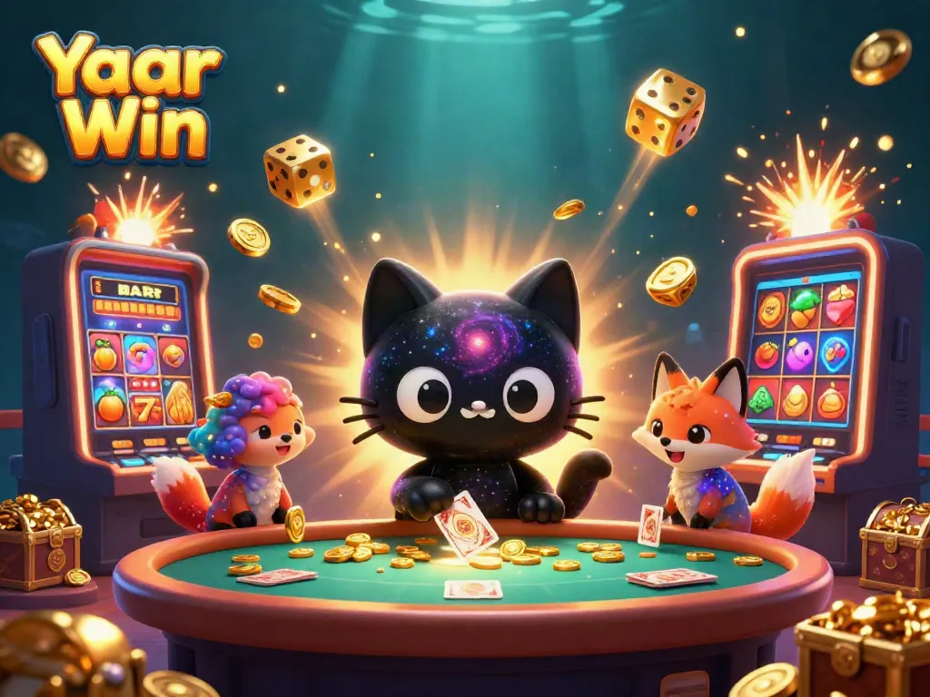 Engage in thrilling gameplay at Yaar Win with vibrant scenes of cosmic casino adventures and interactive games.