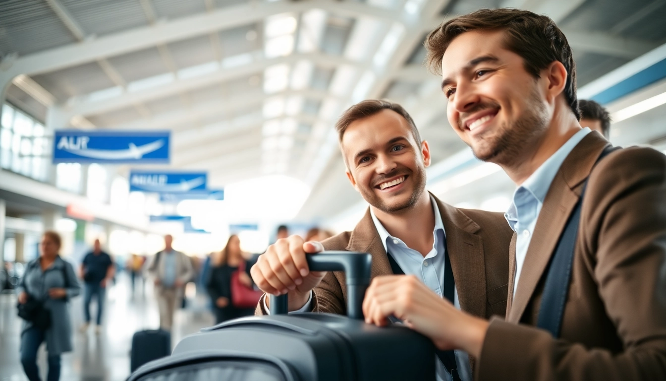Optimize your journey with efficient Private Airport Transfers, featuring a welcoming driver and busy airport backdrop.