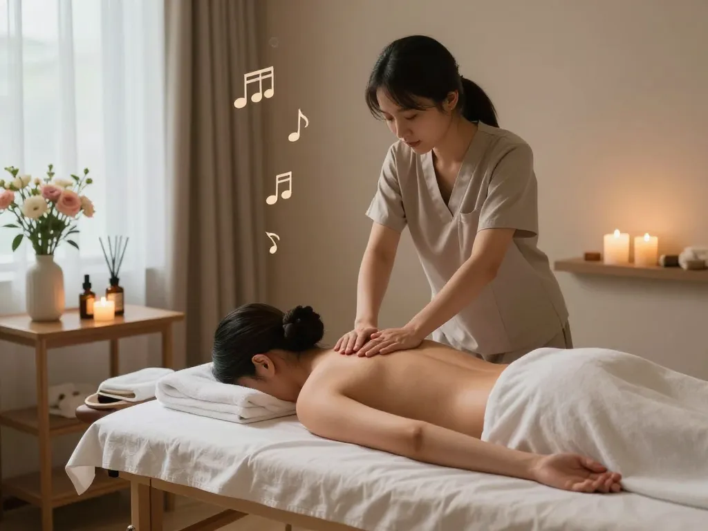 현대 스파에서의 마포스웨디시 마사지 요법의 편안한 장면.
