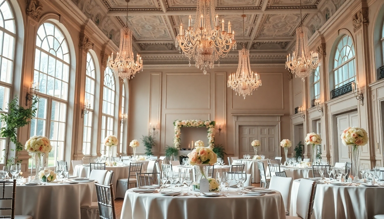 A stunning Wedding Event Space Jacksonville featuring ornate decor and natural light for a romantic atmosphere.