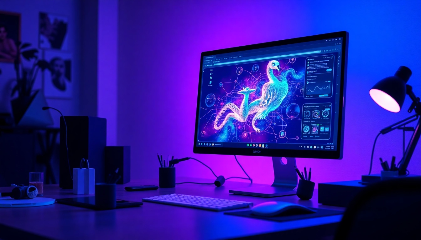 Innovative NSFW AI technology showcased in a modern digital workspace.