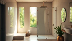 Découvrez les installations de Sunny Showers France pour une salle de bains moderne et lumineuse.
