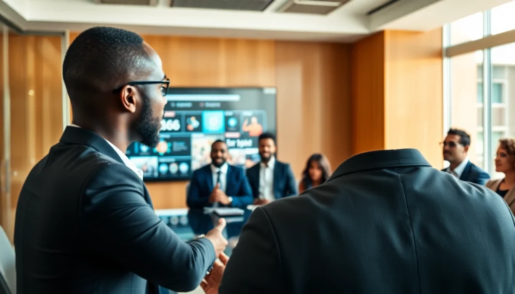 Entrepreneur presenting a business idea, embodying the spirit of Bet on Black.