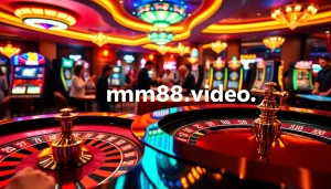 Experience the thrill of gambling at https://mm88.video/ with this vibrant casino scene featuring players at the roulette table.