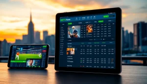 Engaging display of best sports betting sites India on modern devices showcasing vibrant sports graphics.