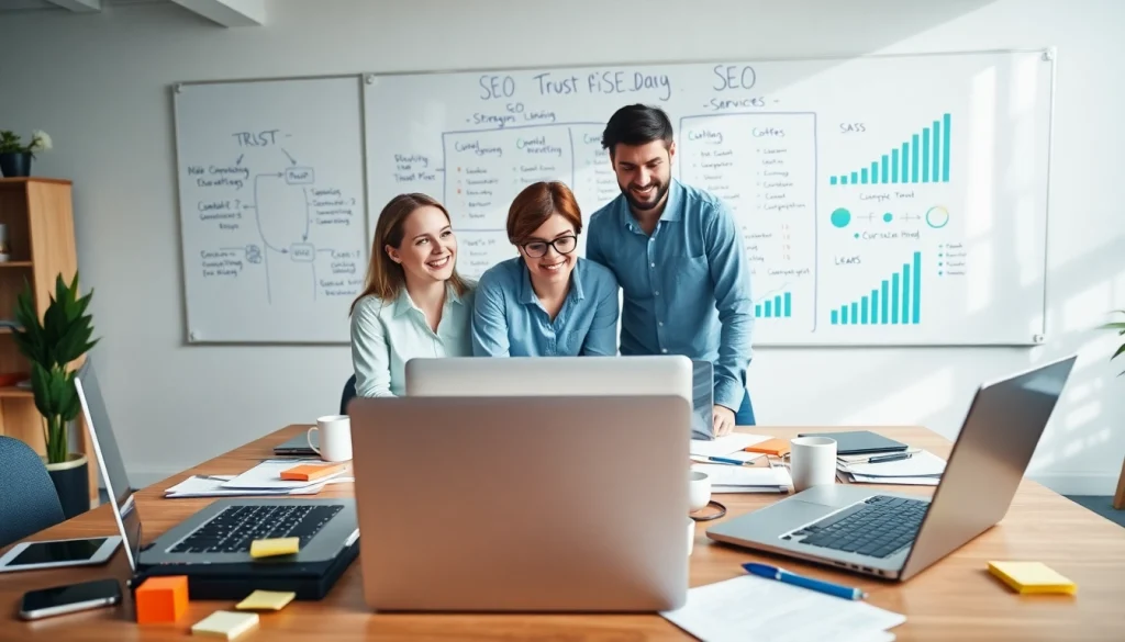 Enhance your online presence with expert website SEO services in a collaborative office.
