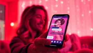 Engaging AI sexting chat interaction on a digital interface with vibrant colors.