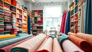 Verbeter uw creaties met stoffenwinkel en kleurrijke stoffen in een stijlvolle winkel.