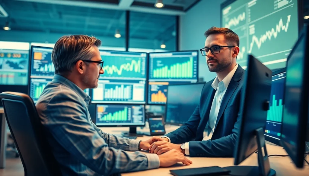 Analyze competitive intelligence data in a bright, modern workspace with multiple screens.