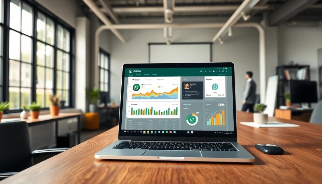 Engage with WhatsApp Smart CRM efficiently through a modern business dashboard layout.
