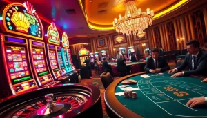 Experience thrilling excitement at F8bet's vibrant casino games, featuring roulette and slot machines.