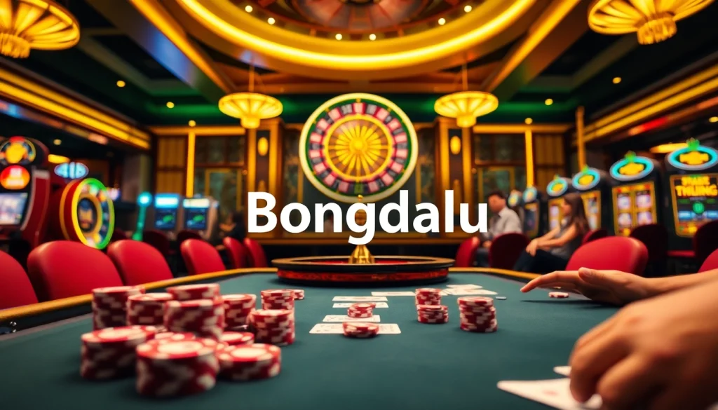 Bongdalu provides an engaging gambling atmosphere with dynamic poker and roulette action.