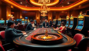 Players engaging with a high-stakes table at https://78win.school/ casino, experiencing thrilling gameplay.