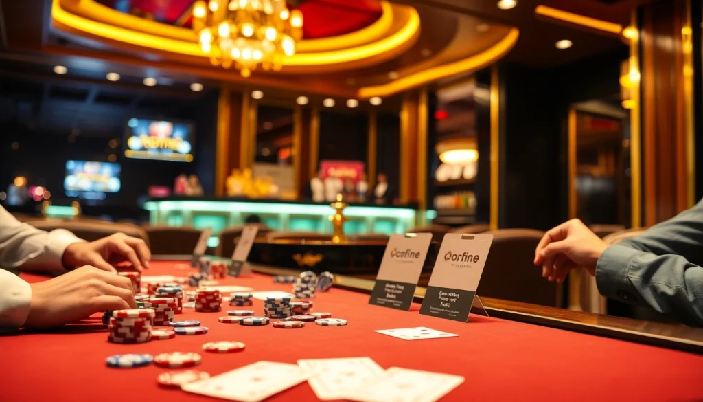 Gambling excitement with 상품권카드 offers at a luxurious casino table.