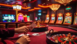 Trải nghiệm trò cá cược đầy hồi hộp với liên kết truy cập W88 tại bàn casino sang trọng.