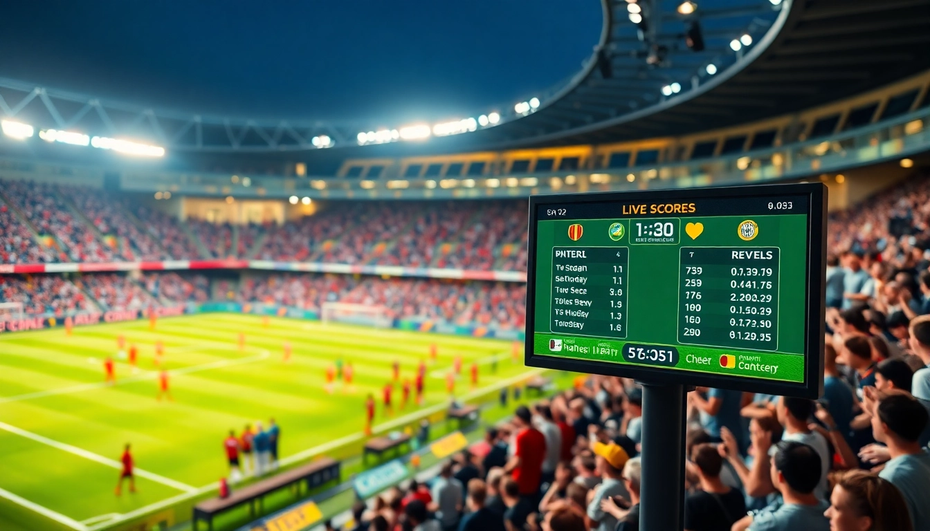 Engaging visualization of live soccer match scores with ผลบอลสดไทย results on display.
