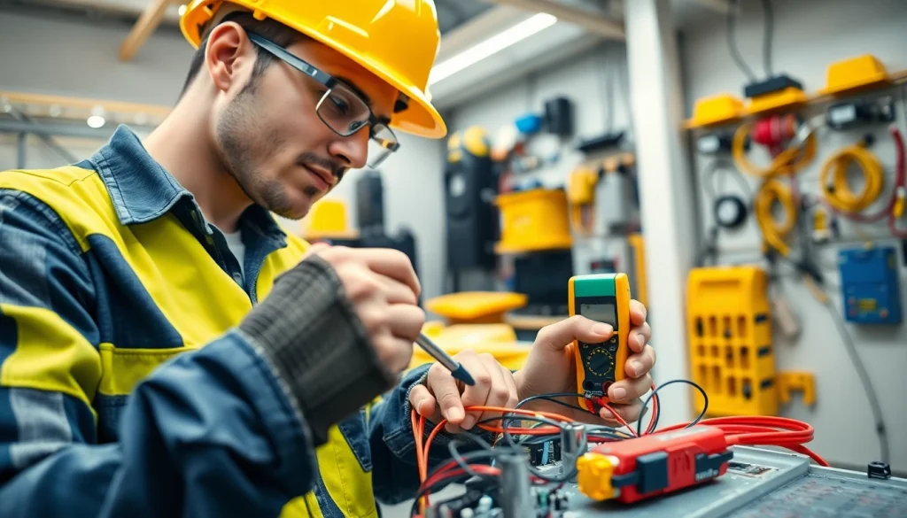 Learn about Wyoming Electrical Apprenticeship through a dedicated apprentice working with tools in a bright training environment.